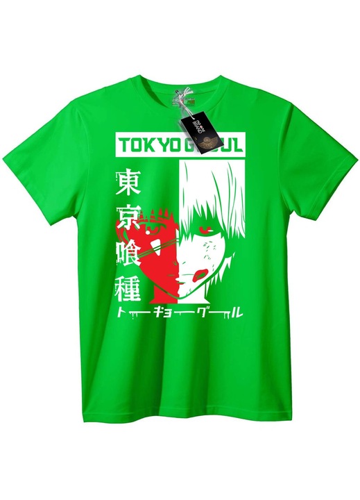 Tokyo Ghoul Anime póló, világoszöld, XS