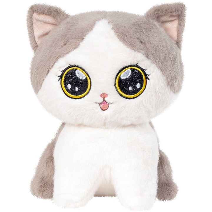 Плюшена играчка, 24 см, с големи очи, розова