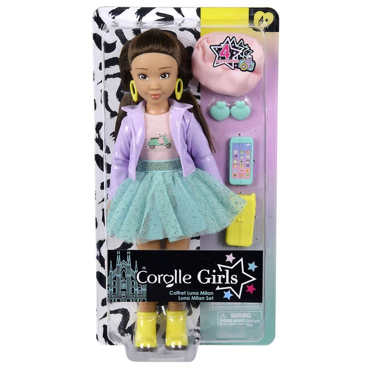 Кукла Luna с 5 аксесоара, Simba, комплект "Седмицата на модата в Милано", 28 см, многоцветна