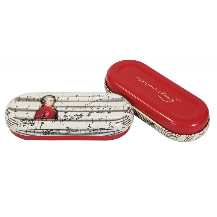 Калъф за очила Fridolin Mozart, метален, текстилен, 16x6, 6x2, 8 см