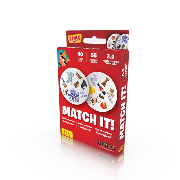 Интерактивна игра Match It, карти за игра, 2-6 участници, 7 предизвикателства, ABS