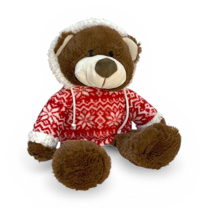 Плюшена играчка Chippo 21-99-387, Коледно мече, Мек плюш, 35 см, Кафяв