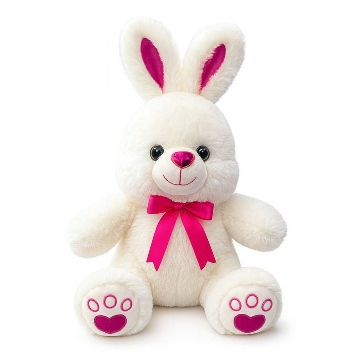 Плюшена играчка Chippo Заек с блестящо носле 25160-45, 45 см, Бял