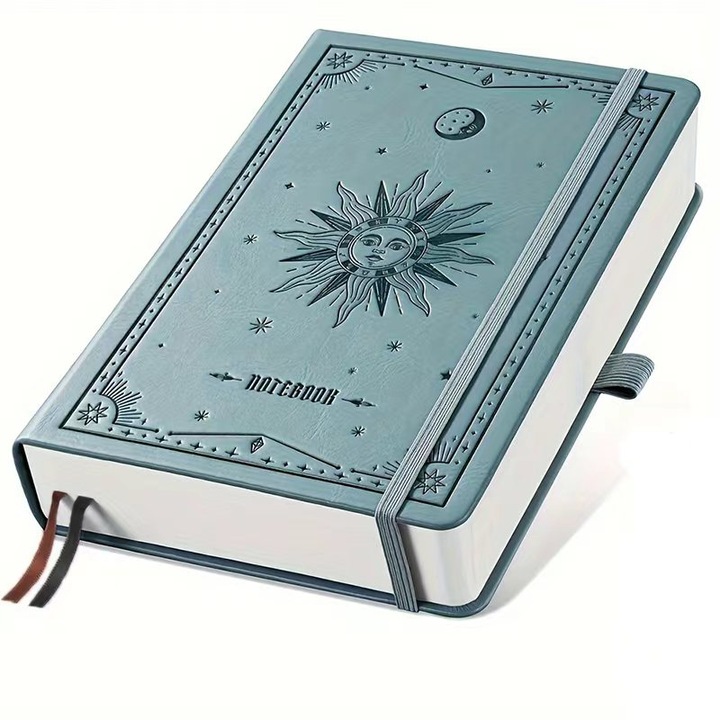 Jurnal cu pagini liniate, coperta hardcover piele, 400 pagini, A5, hartie 100GSM