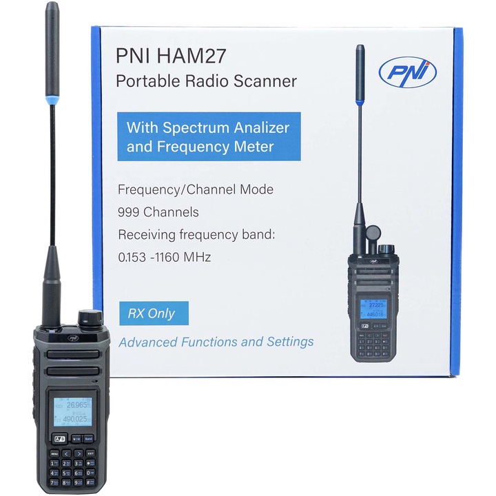 Scaner radio portabil PNI HAM27 multi banda pentru radioamatori, scaner in toate benzile