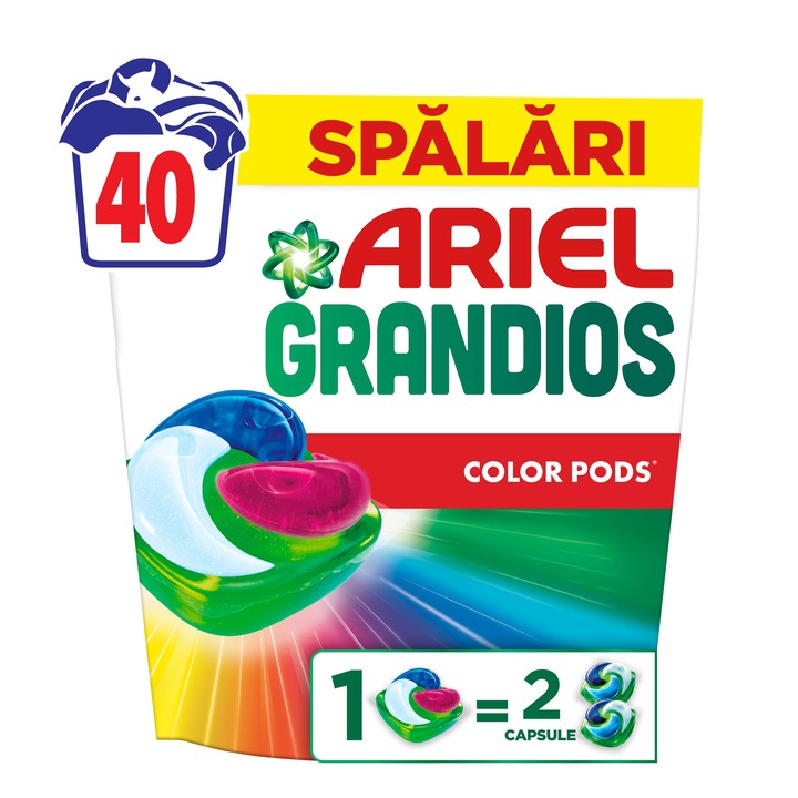 Ariel Grandios PODS® Color kapszulás mosószer, 40 mosáshoz