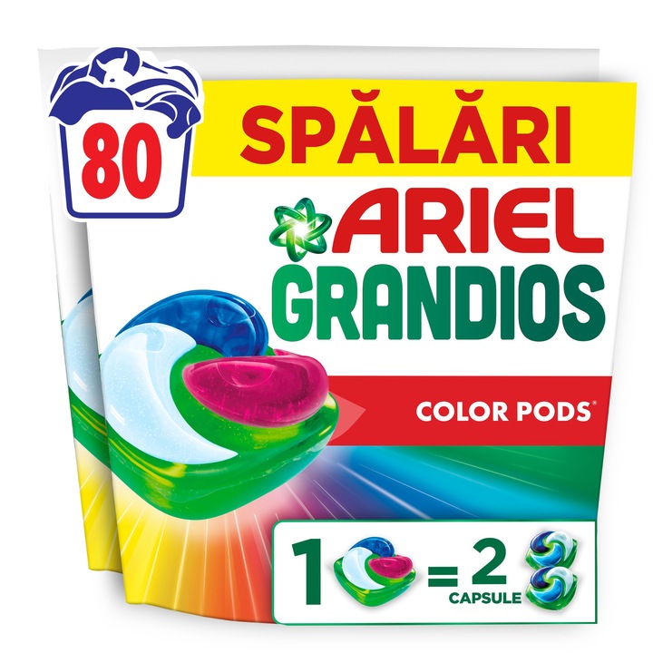Ariel Grandios Allin1 PODS® Color kapszulás mosószer, 80 mosáshoz