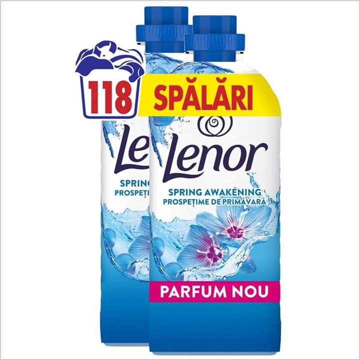 Balsam de rufe lichid Lenor Spring Awakening, 2 x 1.239L, 118 spalari
