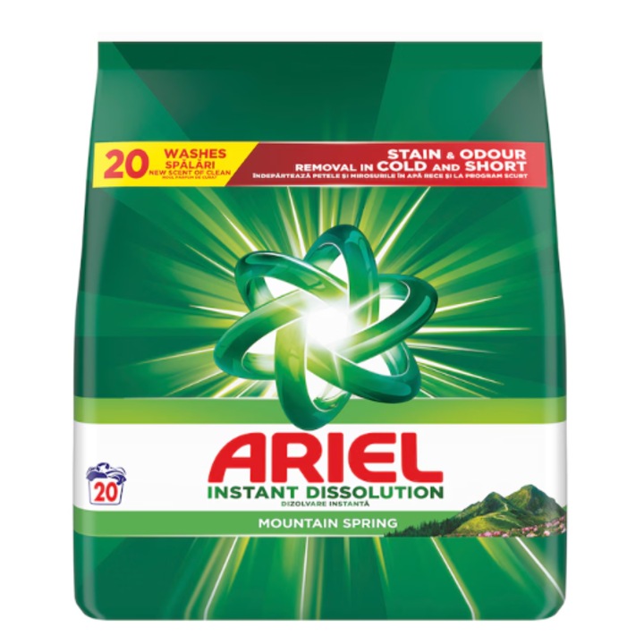 Ariel Mountain Spring mosópor 1,3 kg, 20 mosáshoz