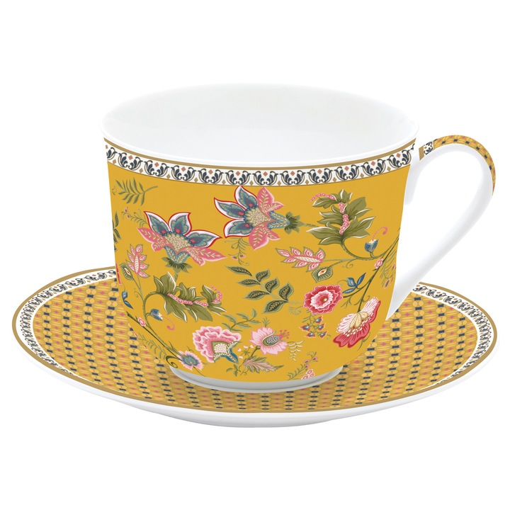 Cana cu farfurie - Magie d'Orient - Galben, Portelan, Galben