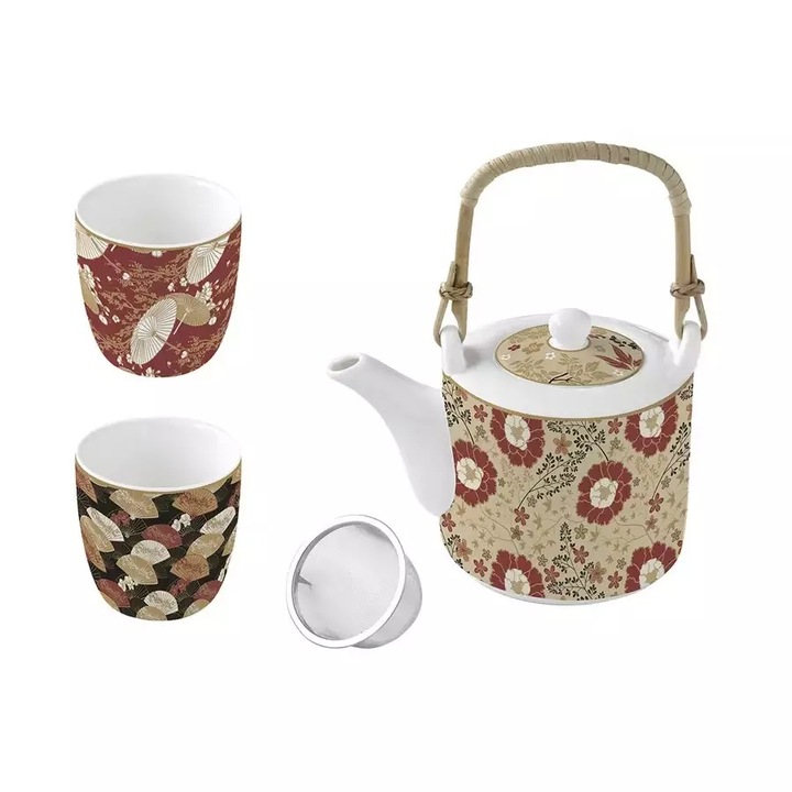 Set ceainic cu 2 cesti - Kimono, Portelan, Maro