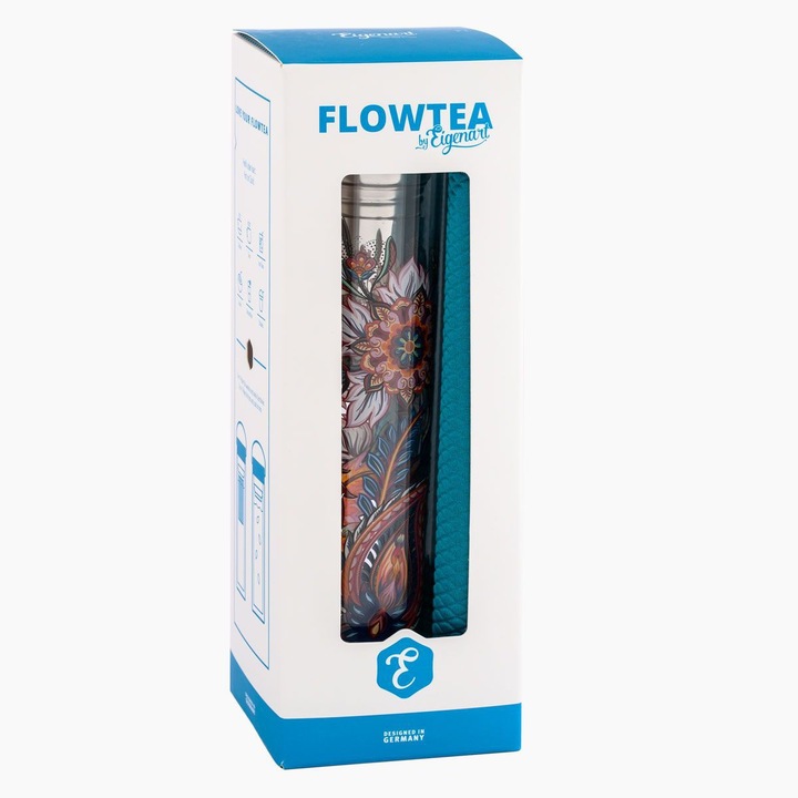 Termos 400 ml - Flowtea Fireflower, Sticla, Transparent