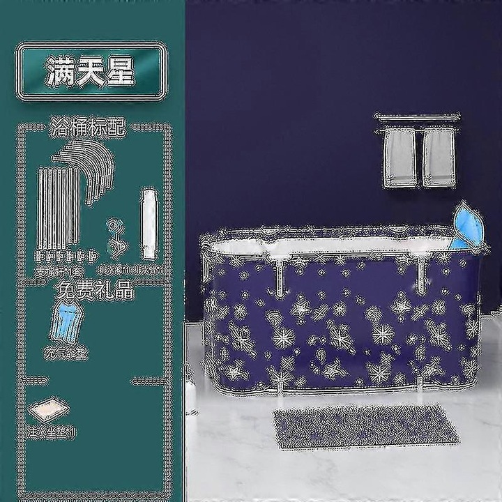 Cada pliabila rectangulara, 120cm, albastru cu stele, set pentru adulti si copii
