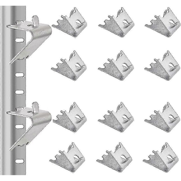 Set 12 suporturi raft frigider din otel inoxidabil 304, 37x23mm, grosime 1.5mm, argintii