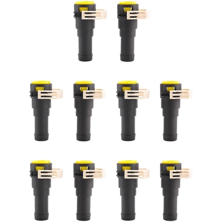 Conector furtun apa incalzitor Mazda 3, 6, 5, 2, set 10 buc, negru, plastic
