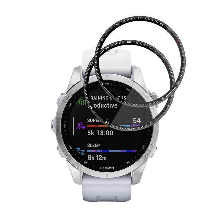 Set 2 x Folie protectie ecran PMMA flexibila pentru Garmin Fenix 7S, HD, anti-amprente Nano Flex - Negru