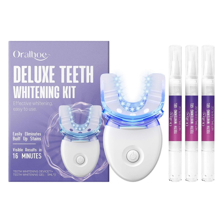 Oralhoe fogfehérítő készlet, gyors fehérítés, mélytisztítás, 16 perc
