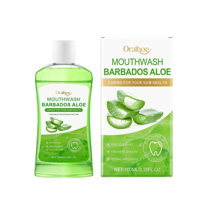 Apa de gura, Oralhoe, Aloe Vera, curata eficient, elimina mirosurile, 100ml  - eMAG.ro