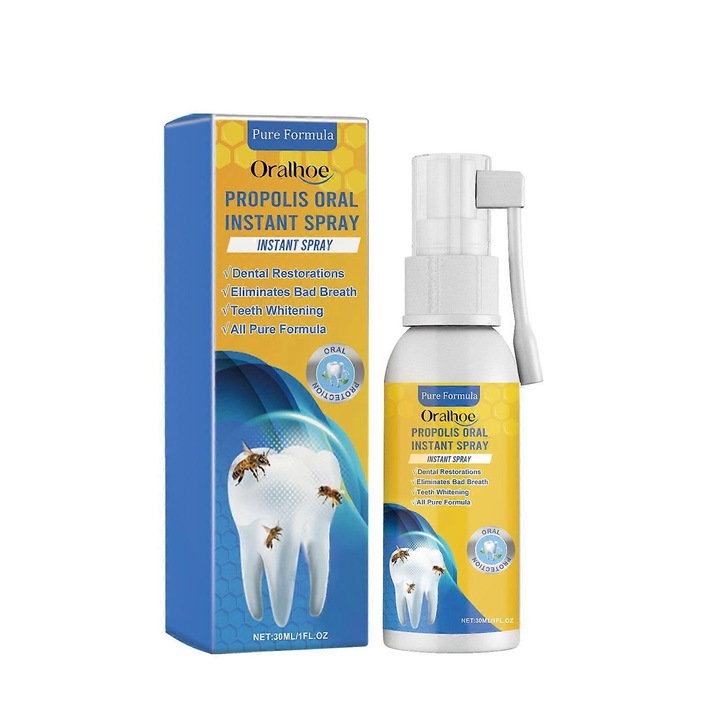 Propolisz szájspray, ORALHOE, tisztítja a foltokat, csökkenti a szagot, 100ml