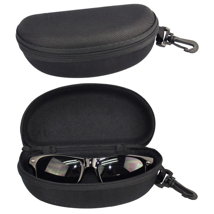 Husa ochelari SUNTRADE set 2, plastic, negru, 17x7.5x5.5cm