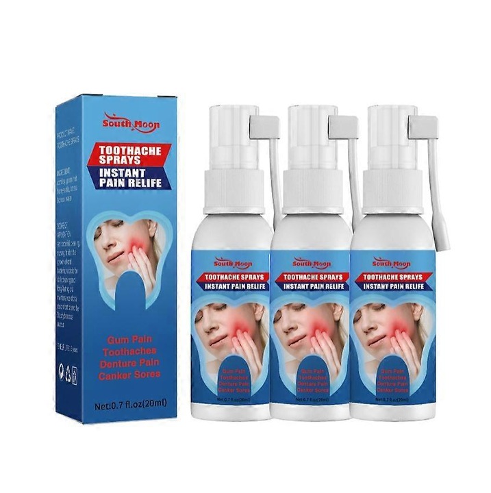 South Moon 3 db szájápoló spray készlet, 20ml, glicerinnel és mentakivonattal, az íny egészségéért