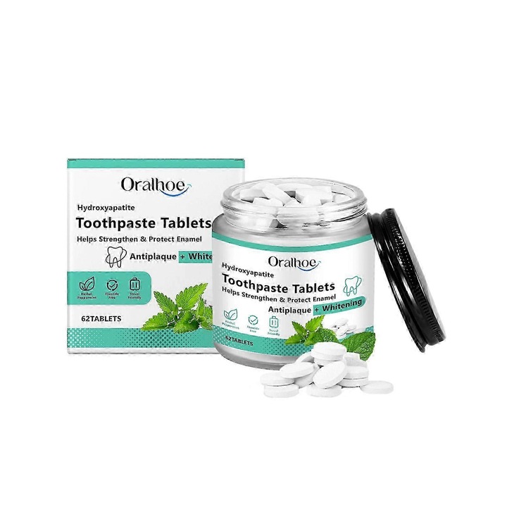 Tablete de albire a dintilor, ORALHOE, menta, curatare eficienta, 30 bucati