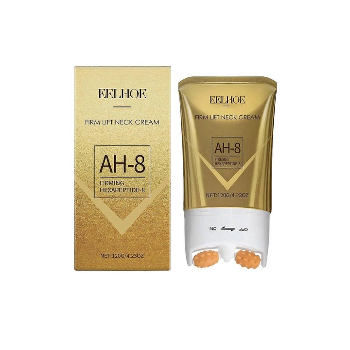 EELHOE AH-8 120g 3 db-os feszesítő nyakkrém szett Gua Sha rollerrel, megereszkedett nyakra, toka ellen