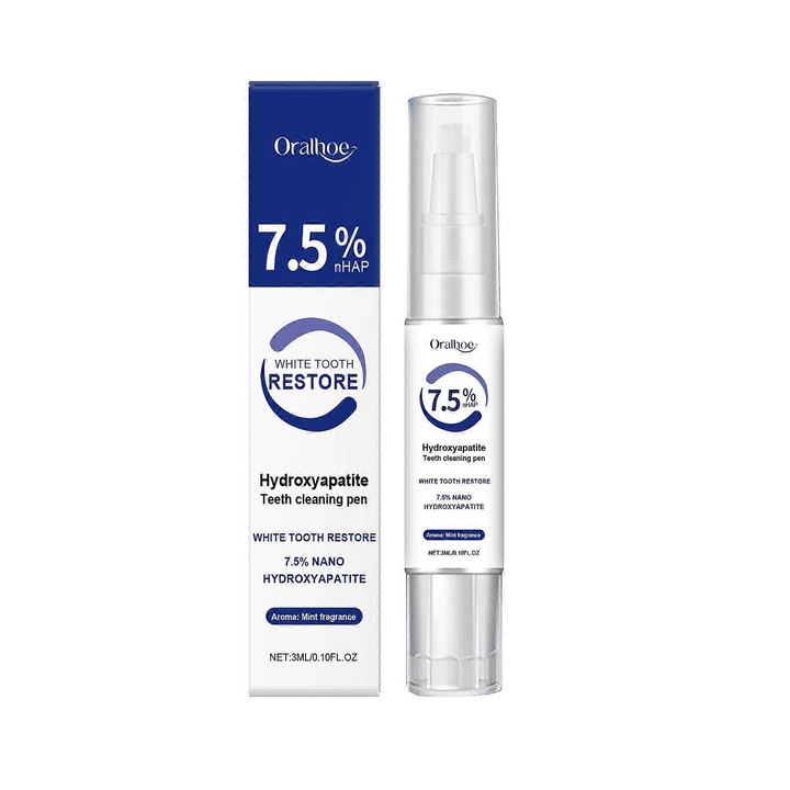 ORALHOE fogápoló toll, 3ml, fogfehérítés, folttisztítás, 1.5x12.5cm