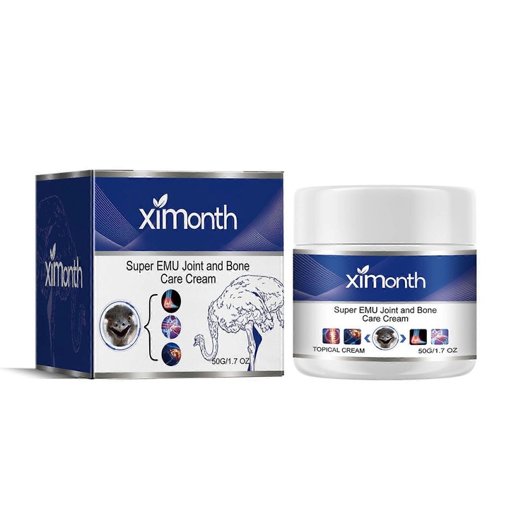 Crema pentru ingrijirea articulatiilor Ximonth, 50g, ulei de emu, extract de menta, extract de turmeric, 5x5x4.4cm