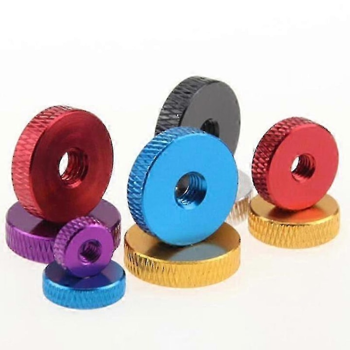 Set 10 bucati piulite plate cu nervuri M3 M4 M5 M6 din aliaj de aluminiu