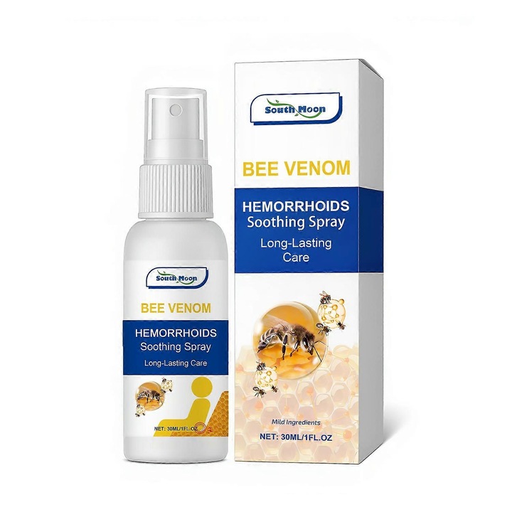 South Moon nyugtató spray aranyérre, 30ml, természetes összetevők, könnyű alkalmazás, hűsítő hatás