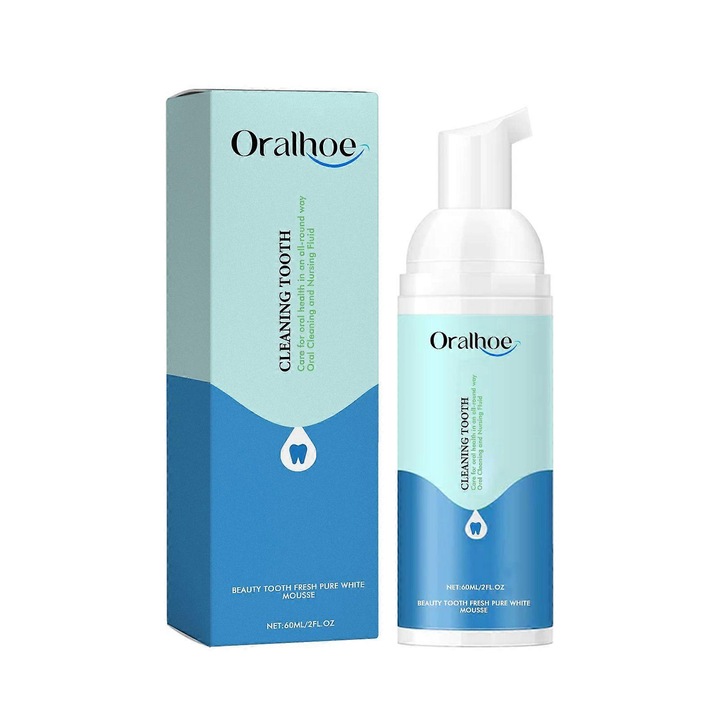 Fogkrém, ORALHOE, tisztító hab, menta kivonat, 60ml, 3.5x3.5x13cm