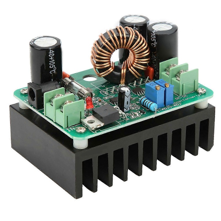 Modul Step-Up 600W, sursa de alimentare DC 12-60V la DC 12-80V, protectie la supracurent, dimensiuni compacte