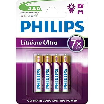 Baterii Philips Lithium Ultra AAA 4-blister Baterii Philips Lithium Ultra AAA 4-blister