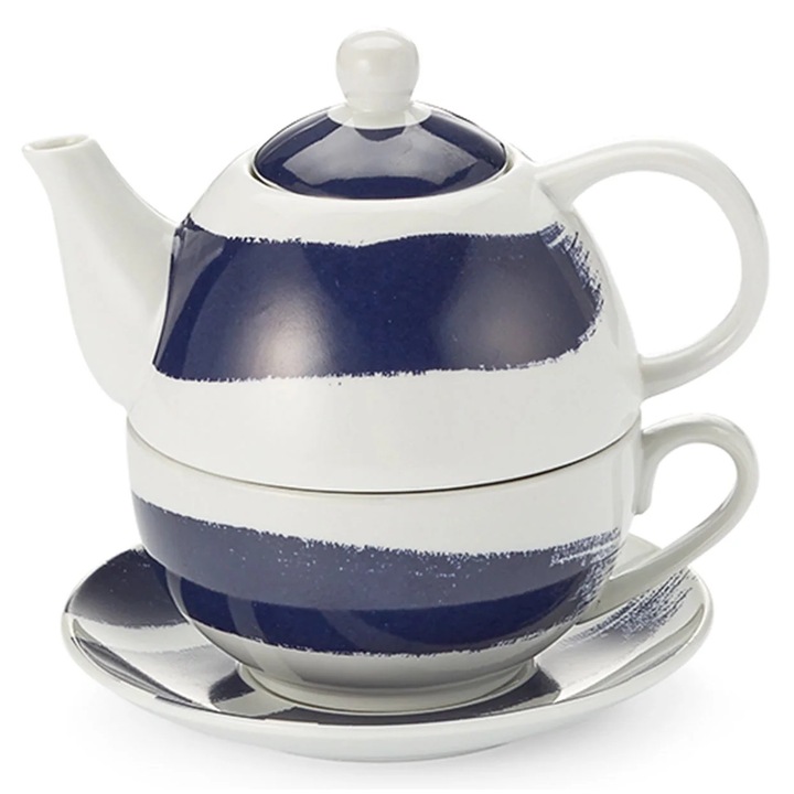 Ceainic cu ceasca - Tea for one - Albastru, Albastru, Portelan, 400 ml