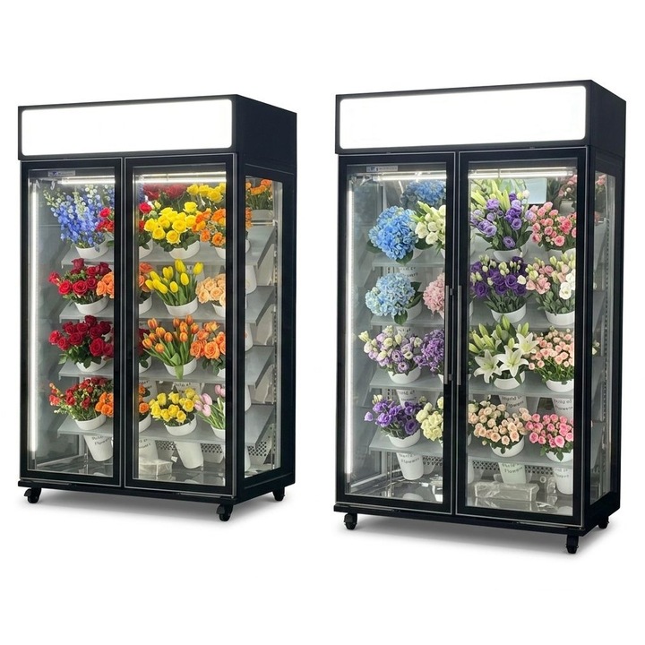 Vitrina frigorifica verticala 1400L, inox 304, No Frost, R290, control digital, sticla cu heater