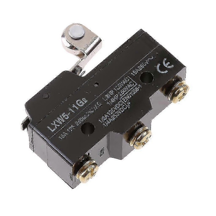 Mikrokapcsoló karral és görgővel Lxw5-11G2 – SPDT 1NO+1NC, 250V AC / 220V DC, 3A, fém végálláskapcsoló