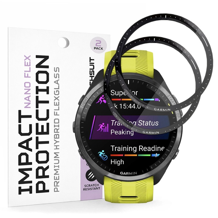 Folie pentru Garmin Forerunner 965 (set 2) - Techsuit Nano Flex - Black