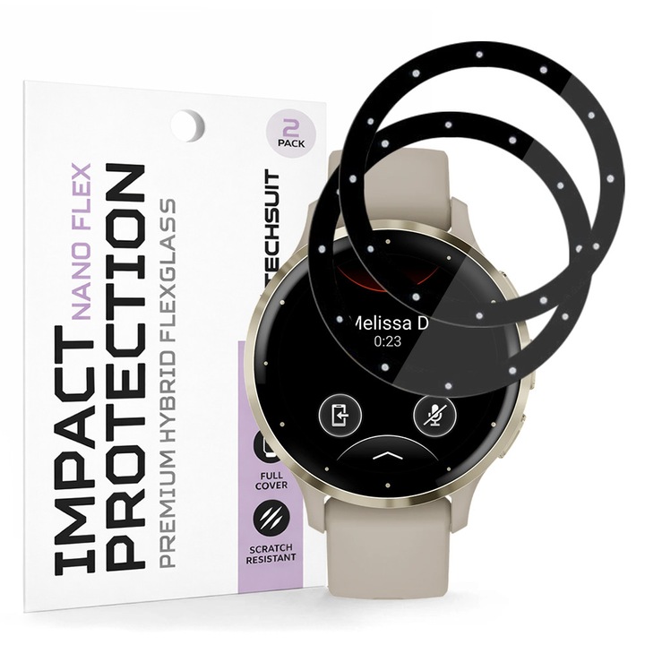 Folie pentru Garmin Venu 3S (set 2) - Techsuit Nano Flex - Black