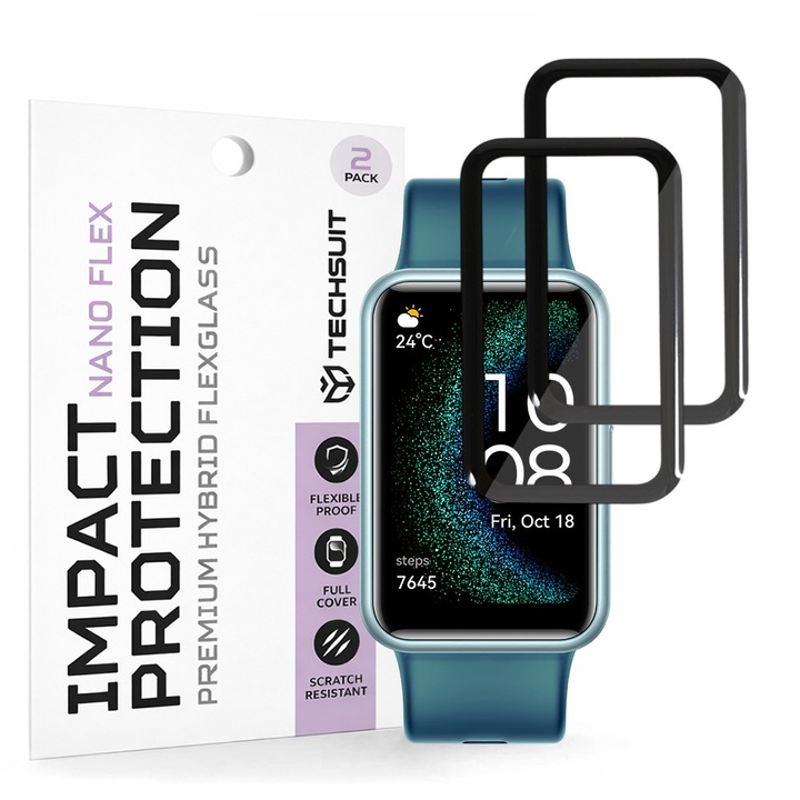 Folie pentru Huawei Watch FIT SE (set 2) - Techsuit Nano Flex - Black