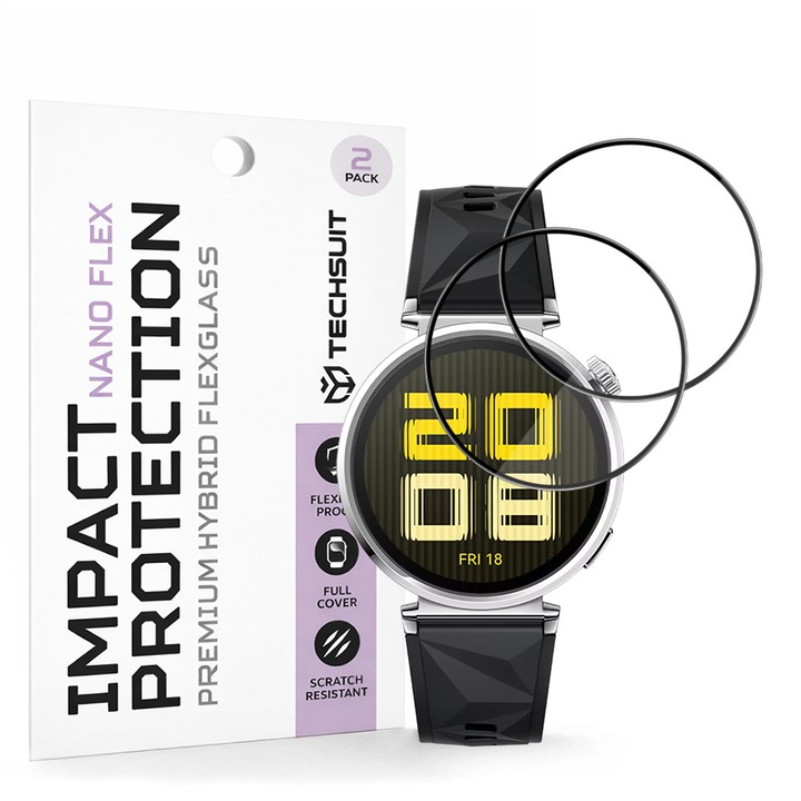 Folie pentru Huawei Watch GT 5 41mm (set 2) - Techsuit Nano Flex - Black