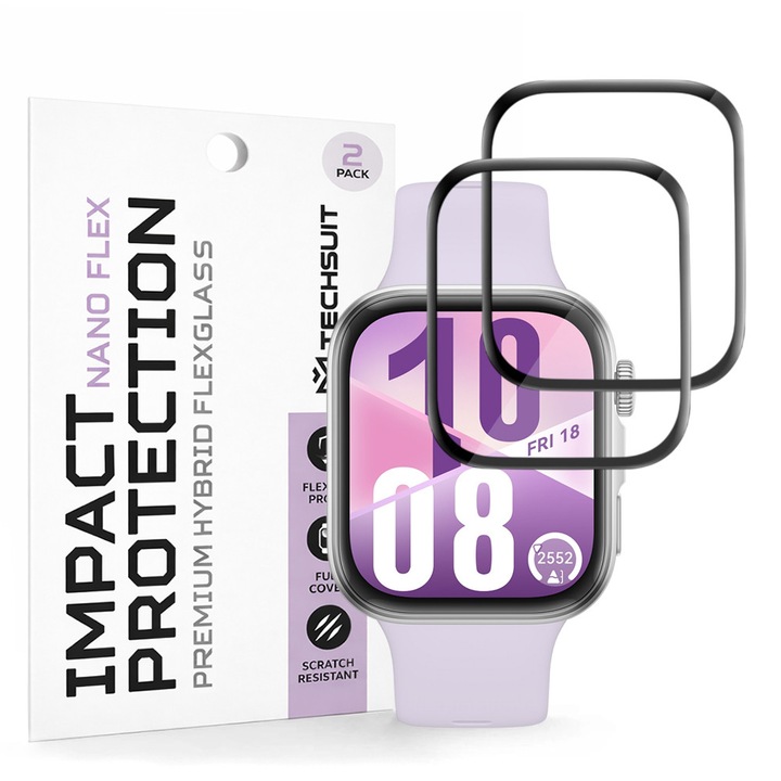 Folie pentru Huawei Watch Fit 4 (set 2) - Techsuit Nano Flex - Black