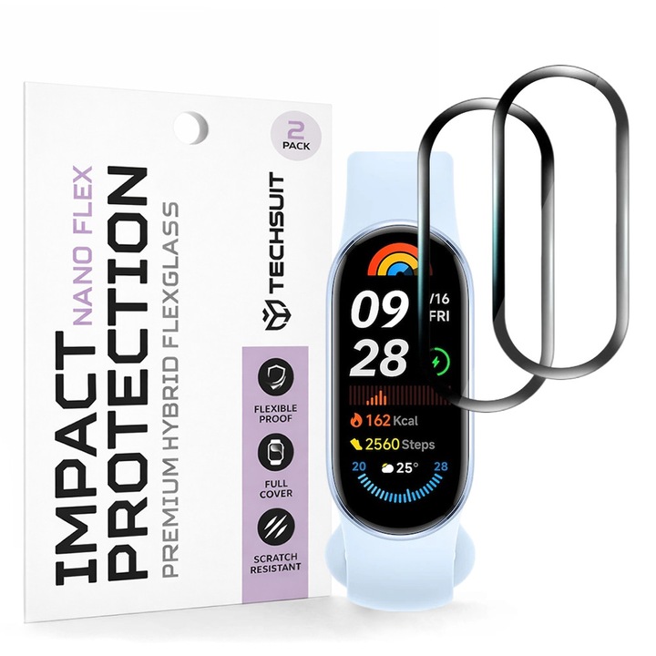 Folie pentru Xiaomi Mi Band 9 / 9 NFC (set 2) - Techsuit Nano Flex - Black