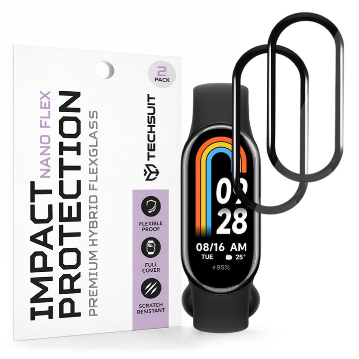 Folie pentru Xiaomi Mi Band 8 / 8 NFC (set 2) - Techsuit Nano Flex - Black