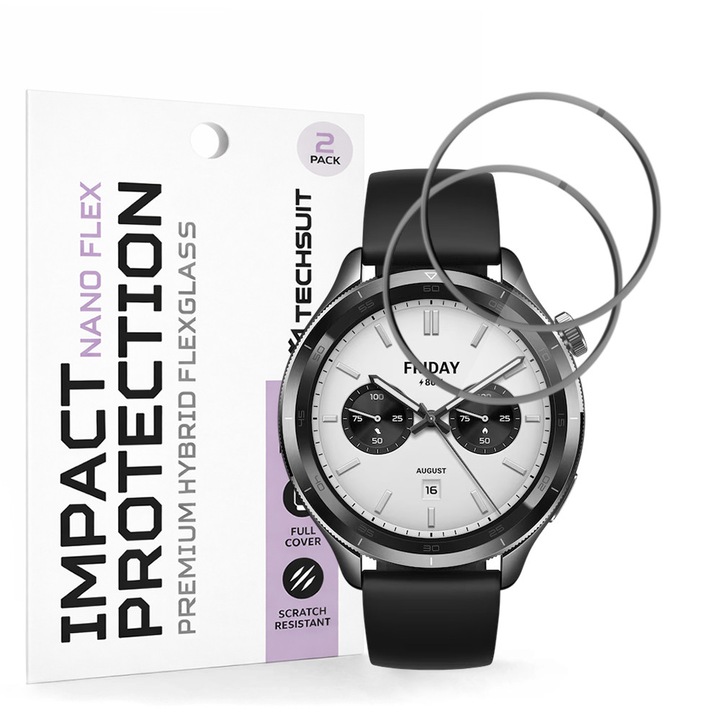 Folie pentru Xiaomi Watch S4 (set 2) - Techsuit Nano Flex - Black