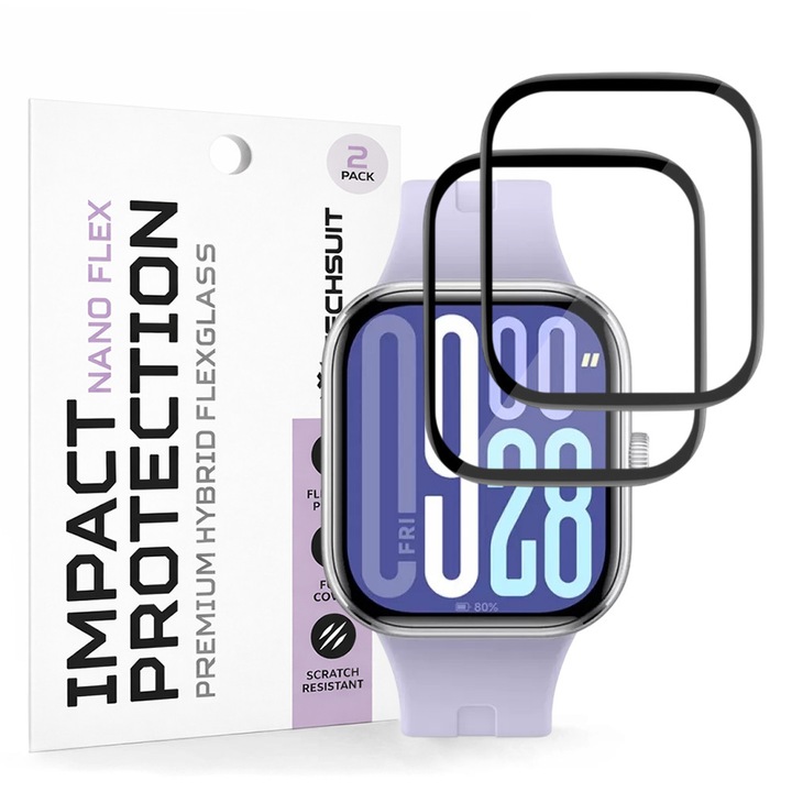 Folie pentru Xiaomi Redmi Watch 5 (set 2) - Techsuit Nano Flex - Black