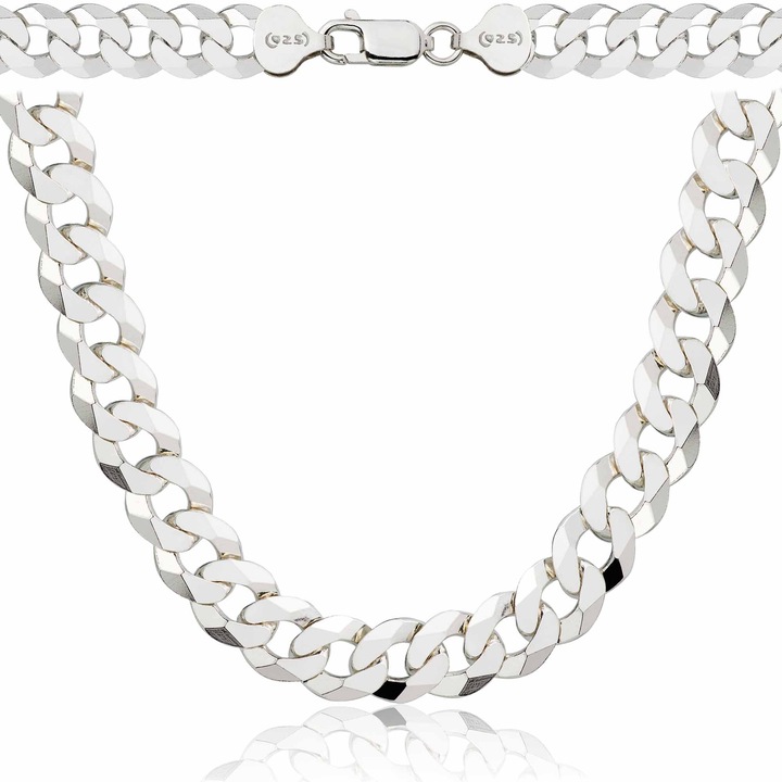 Lant de argint pentru barbati, 925, impletitura tip zale, latime 8, 5 mm, 55cm