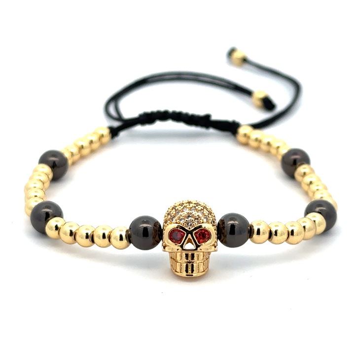 Bratara Wolf Spirit, placata cu aur 18 k