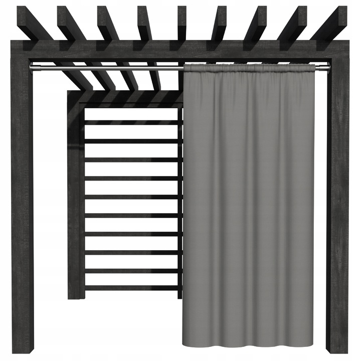 Draperie de exterior impermeabila pentru gradina, NOW-ART, Gri inchis, 155x180 cm, 100% Poliester, ideala pentru terasa, foisor, pergola, balcon, design modern, eleganta, rezistenta la intemperii, montaj usor cu tunel, ofera intimitate