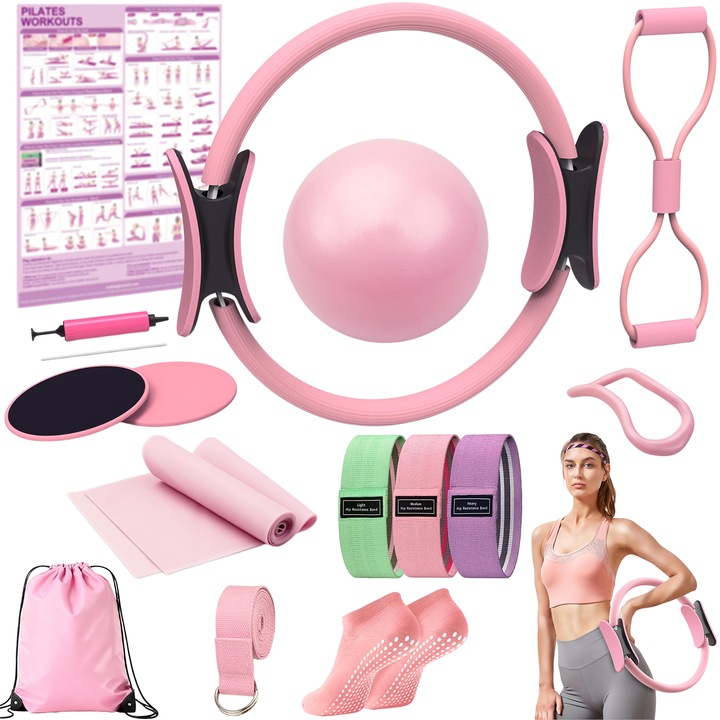 Wacorresi® Pilates és Edzőkészlet, Edzőlabda, Ellenállási Szalag, Csúszásgátló Zokni